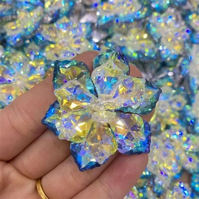 Flor de strass de cristal feita a man de 45 mm